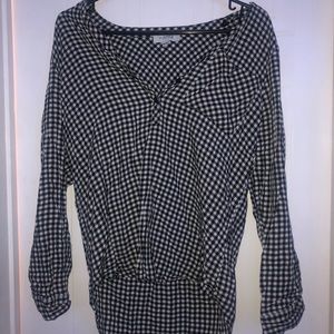 🤍Black&White checkered Blouse🖤